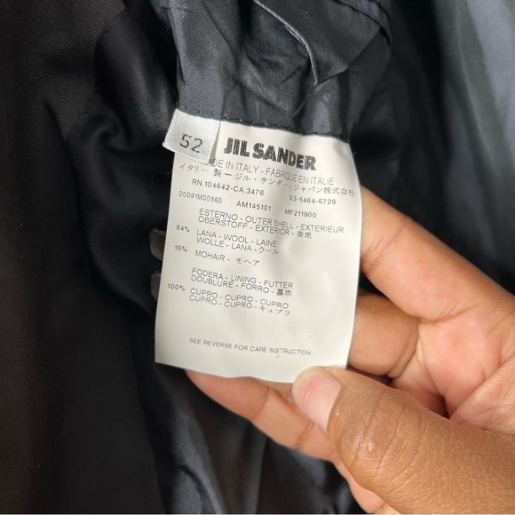 Jil Sander Men Blazer Jacket 52 Gray Wool Mohair‎ Black Label Made in Italy XL - Picture 15 of 15